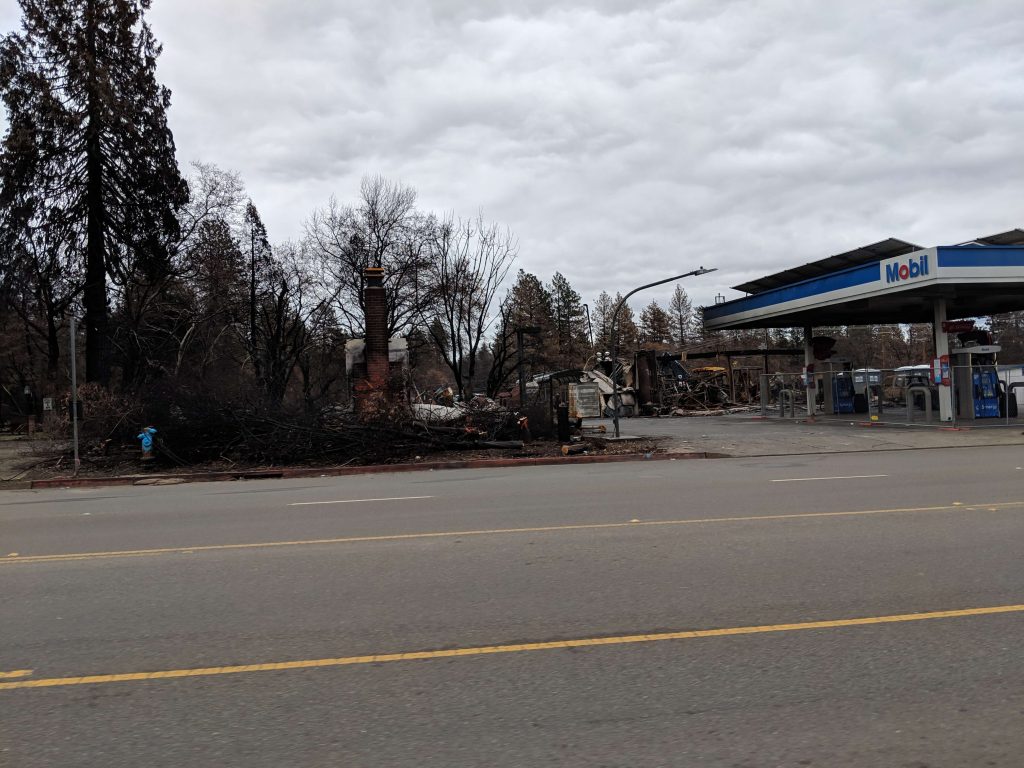 A house that burned during the camp fire paradise fire because it had no defensible space